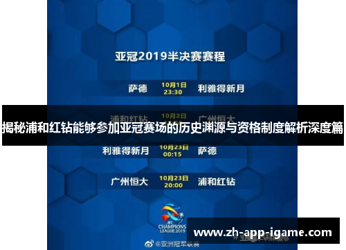 揭秘浦和红钻能够参加亚冠赛场的历史渊源与资格制度解析深度篇 揭秘浦和红钻能够参加亚冠赛场的历史渊源与资格制度解析深度篇